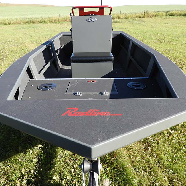 redline bushmen standard front view boat and console